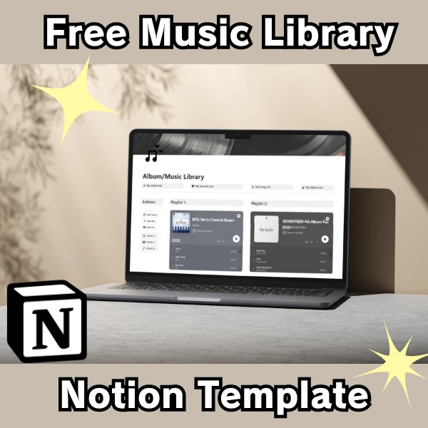 免費 Notion 音樂庫範本 | Free Notion Music Library Template